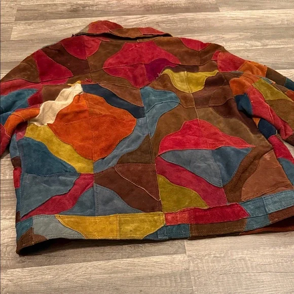 VINTAGE BadLeather Mens Sz 44 Multicolor Patchwork Leather Jacket